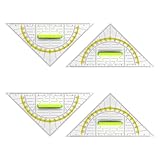 Ozmw 4 Pcs Geodreieck mit Griff - Geodreieck 14cm, Geodreieck Klein, Dreieck Lineal, Geodreieck Grundschule
