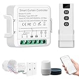 Wlan Rolladen Zeitschaltuhr und Sprachsteuerung, Smart Rolladenschalter mit RF Fernbedienung und Empfänger, Funkschalter Jalousieschalter Set, Elektrische Rolladensteuerung für Jalousien und Markisen