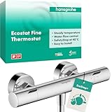 hansgrohe Ecostat Fine - Duschthermostat Aufputz mit EcoStop+, Duscharmatur mit Sicherheitssperre (SafetyStop) bei 40° C, Thermostat für die Dusche, Mischbatterie für 1 Verbraucher, Chrom, 13324000