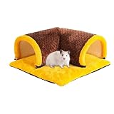Kleintier-Tunnelrohr | waschbares Hamster-Versteckbett | lustiges Höhlentunnelspielzeug für Käfige | Rückprallschaum-Hasenbett Höhle | vielseitiges weiches Haustierspielzeug für Käfige oder drinnen