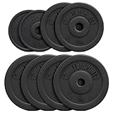 GORILLA SPORTS® Hantelscheiben - Einzeln/Set, 1,25kg, 2,5kg, 5kg, 7,5kg, 10kg, 15kg, 27,5kg, 30kg Gewichte, 30mm Bohrung, aus Kunststoff - Gewichtsscheiben, Hantelscheiben-Set, Hanteln