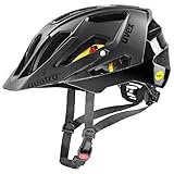 uvex Quatro cc MIPS - sicherer MTB-Helm für Damen und Herren - MIPS-Sysytem - waschbare Innenausstattung - Black matt - 56-61 cm