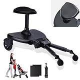 Vihir Kinderwagen Board mit Sitz, Buggy Board Universal, Kiddy Board für 99% Kinderwagen mit Höheren, Breiteren und Bequemeren Sitzen, Kinderwagen Zubehör Für Kinder Von 2-6 Jahren (25 Kg)