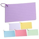 CONGARTENO Karteikarten Linierte Bunte Blanko Lernkarten mit Metallringen Tragbare Notizkarten für Vokabeln Büro Schule Zuhause und Reise Kompaktes Indexkartensystem