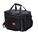 30L Kühltasche Isolierte Picknicktasche für Picknick,Reisen,Einkaufen und Camping | Faltbar,Wasserdicht,mit Außentaschen und Schultergurt | Hält Lebensmittel und Getränke Stundenlang Kühl (Schwarz)