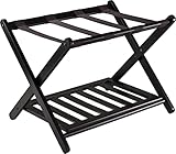 bimiti Kofferständer Klappbar groß aus Bambus Holz, 2-Stöckig Möbel Kofferbock Kofferablage mit Aufbewahrungsregal, 68x40x58cm, Gepäckständer für Hotel, Schlafzimmer, Gästezimmer