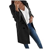FUPODD Übergangsjacke Damen Winter Winterjacken Für Damen Herbstjacke Damen Trenchcoat Warme Winterjacke Damen Gefüttert Mantel Damen Lang Neue Winterjacken Winterparka Damen Lang Herbstmantel Damen