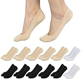ZOCONE 12 Paar Füßlinge Damen Baumwolle Füsslinge Damen No Show Socken Invisible Socks mit Rutschfest Silikon Atmungsaktiv Unsichtbare Sneaker Socken für Ballerinas Loafer(34-38)