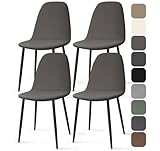 Stuhlhussen 4 Stück Stretch Stuhlhussen für Esszimmerstühle Universal Spandex Hussen für Stühle Abnehmbare Waschbar Stuhlbezüge Stuhl Hussen für Küchenstühle Hotel Bankett (Grau, 4 Stück)-KC