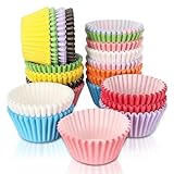 Pavlleen Mini Muffin Förmchen, Farbenfrohe Papierförmchen 500 Stück mit 10 Farben, Mini-Muffinförmchen Patisserie aus Papier, Cupcake-Förmchen Ideal für Hochzeit, Partys, Geburtstage, Weihnachten