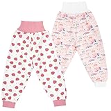 Baby Windelhosen, Hohe Taille Baby Töpfchen Trainingshose Baby Windelrock Baumwolle Sleepy Windelhose für Kinder für das Töpfchentraining, 2 Stück, S
