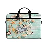 Laptoptasche, Strandtasche, Seestern, Herz, 35,6 cm bis 36,8 cm, Aktentasche, Kuriertasche, Tablet-Tasche mit Schultergurt, Griff, für Kinder, Jungen, Mädchen, multi, Size: 15x11x1 inches