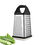 4-seitige Reibe für die Küche, Käsereibe in Dose | 4-seitige Edelstahl Handreibe mit Aufbewahrungsbox | Küchengemüsezerkleinerer für Käse, Karotte, Gemüse, Ingwer, p