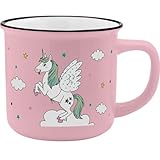 GRUSS & CO Becher Motiv Einhorn | Porzellan, 35 cl, Höhe 8,4 cm, Geschenkbanderole | Geschenk, Schule, Kindergarten, Kindergeburtstag | 74101