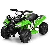COSTWAY 6V Elektro Kinderquad mit Stauraum, Mini Elektroquad mit Musik, Hupe und LED Scheinwerfer, Kinder Quad 2 km/h, für Kleinkinder ab 18 Monaten (Grün)