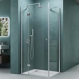 Mai & Mai Duschkabine 80x80 Eckeinstieg Eckdusche Duschabtrennung 6mm ESG Sicherheitsglas inkl. NANO-Beschichtung Klarglas R05K