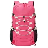OUYUE Trekkingrucksack Rucksäcke 40L Wandern Rucksack Mit Regen Abdeckung Outdoor Sport Reisetasche Für Camping Klettern Reiserucksack Campingrucksack(Pink)