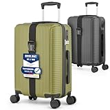 EXPLOORE Handgepäck Koffer 55x40x20cm Trolley, Leichter Robuster Hartschalenkoffer aus ABS-Material mit TSA-Schloss, Reisekoffer mit Rollen, ideal als Koffer handgepäck, Matcha-Grün