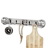 Wandgarderobe - Wandgarderobe | schwebende Garderobe mit Schlüsselhaken, Eingangsgarderobe mit 5 Haken, schwebendes Wandregal mit starkem Saugnapf für Schlafzimmer