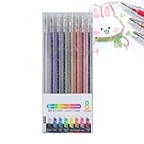 Glitzer-Gelstifte zum Ausmalen, Glitzer-Gelstift-Set – Glitzer-Marker in verschiedenen Farben | Künstlerbedarf, bunte Gelstifte zum Schreiben, Ausmalen,