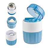 Tabletten Zerkleinerer - Kleiner Tabletten Mörser, Manueller Pill Crusher, Tabletten Zerkleinern Mörser, Für Alle Tabletten, Tragbar Tablettenteiler Tablettenmörser mit Aufbewahrung Edelstahl-Mahlkopf