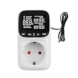 Offgridtec Temperaturregler für Steckdose, Digitalanzeige, Externer Sensor 50cm, Heiz- & Kühlmodi, Zeitschaltfunktion, Plug & Play, Präzise Temperaturkontrolle, Energieeffizient