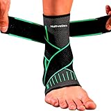 Sprunggelenkbandage - Verstellbare Knöchelbandage für Plantarfasziitis & Achillessehne - Stabilisierung & Schutz von Knöchel & Fußgelenk - Atmungsaktiv - Orthopädische Fußbandage für Links und Rechts