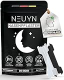 NEUYN® Premium Nasenpflaster - 30 Stück | zwei Farben: Schwarz + Transparent | Atemhilfe | gegen Schnarchen & Nasenverstopfung | Extra starker Halt für Sport Performance [für jede Nase]