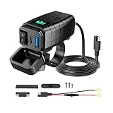Motorrad Telefon Ladegerät | Motorrad USB Ladegerät Voltmeter Ein/Aus-Schalter, USB Port, Quick Charger PD 3.0 Ladegerät Buchse für Motorräder