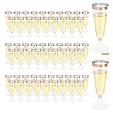 JMIATRY 100 Stück Kunststoff Sektgläser 160ml Wiederverwendbar