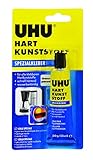 UHU Spezialkleber Hart Kunststoff, Geeignet für wasser-, temperatur-, säure- und laugenbeständige Verklebungen von Hartkunststoffen, 30 g, Transparent