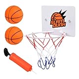 FULHANY 4 Pcs Mini Basketballkorb FüRs Zimmer, Mit Saugnapf Und Luftpumpe Mini Basketball, Kein Stanzen Erforderlich, Doppelhakenmini Hoop, Geeignet FüR Indoor Kinderspie, Mit Inflator