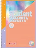 BRUNNEN Collegeblock Premium Student „Intoxicate“ | A4, Lineatur 27, 80 Blatt, koralle