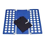 Relaxdays 2 x Faltbrett 2. Generation, Wäschefalter XXL, T-Shirt Falthilfe, Wäschefaltbrett für Erwachsene, 60x70cm, blau