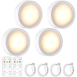 JOFLVA Schrankbeleuchtung 4PCS, Unterbauleuchte Küche Led, 3 Farben Dimmbare, 5 Helligkeitsstufen, mit 2 Fernbedienung, 4 USB-Kabel,Küchen Touch-Lichtmit, mit Timer,Magnetisches (Mit Metallaufkleber)