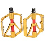 Sangeponiang für Wake-Bike, für langlebiges Mountainbike, 3-Lager-Pedal aus Aluminiumlegierung, sanftes Fahrerlebnis, leichtes Design, rutschfeste Oberfläche, einfache (Gold)