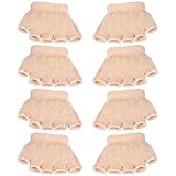 EXCEART 4 Paare Zehlinge Füßlinge Socken öffnen fünf halbe Zehensocken Unsichtbare Sportsocken Yoga Socken Vorfußsocken Frauen Rutschfeste Pilates Balletttanz Zehenschutz - Beige