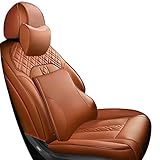 ZSHYTWE Kompletter Satz Autositzbezug Für F10 E30 G30 E46 E90 F30 E46 Tuning E36 E60 F11 F40 E34 X3 E83 E39 X1 E84 X5 E53 F31 Sitzbezug Schonbezüge(Braun,Deluxe b)