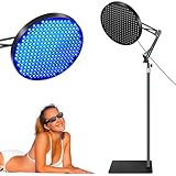 Ibtyzo Solarium Für Zuhause, 50w Bräunungslicht Solarium 250 Leds Blaues Licht Gesichtsbräunungslampe, Sonnenlampe Bräunungslampen Für Gesicht Und Körper mit Verstellbarem Ständer und Sonnenbrille