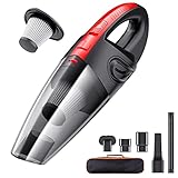 Audewdirect Handstaubsauger Akku Handstaubsauger 120W Handsauger kabellos 2200mAh Akku Staubsauger Haus/Auto inkl.5 Zubehör Autostaubsauger