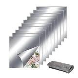 Quadrat Spiegelfolie Wandspiegel, Klebespiegel Nicht Glas, Spiegelfliesen Selbstklebend, 10PCS 20 * 20CM Spiegel Wandaufkleber Klebespiegel für Die Wand Flexibler Spiegel zum Aufkleben