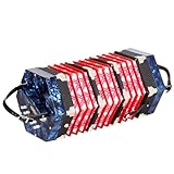 JUCHRZEY Concertina-Akkordeon, 20-Tasten-40-Reed-Knopfakkordeon mit Tragetasche, Kinder-Akkordeon-Musikinstrumente for Kindergeschenke