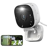 Vimtag 2K Mini Überwachungskamera Aussen,WLAN Kamera Überwachung außen/innen mit Sternenlicht-Farbige Nachtsicht,Bewegungserkennung, Ton- und Lichtalarm, 2-Wege Audio,24/7 Aufnahme,Alexa,IP66,SD(512G)