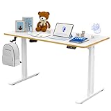 FLEXISPOT Kinderschreibtisch, Elektrischer Höhenverstellbarer Schreibtisch 120 x 60 cm, für Kinder ab 6 Jahren, Ergonomischer Tischplatte, 80 kg Belastbarkeit, verstellbar von 55-81cm (weiß)