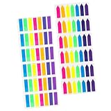 Mobestech 12 Sätze Farbige Pet Haftstreifen Beschreibbare Index Tabs mit Pfeil und Streifen Wasserfest für Schulhefte Bücher Büro Schule Praktisch zum Markieren und Annotieren von Seiten
