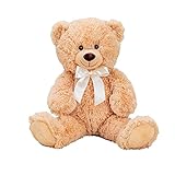 Teddybär hellbraun mit Schleife 56 cm Kuscheltier