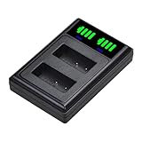 manhegari Digitalkamera -Ladegerät, Kameratonladegerät | Batterie -Ladegerät | Camcorder -Laden mit LED -Display, schneller Ladung, tragbarer Austausch für die Reise im Freien