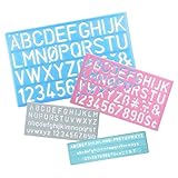 4 Stück Buchstaben schablone,Schablone buchstaben,Buchstabenschablonen klein,Buchstaben schablone groß,für Kinder,Zeichenschablone,Malen,Lernen,Heimwerken(gemischte Farben und Größen)