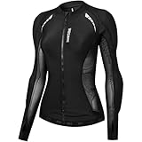 WOSAWE Damen Motorradjacke mit CE Abnehmbar Protektoren Sommer Atmungsaktiv Schutzjacken (Schwarz, M)