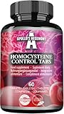 Homocystein-Kontrolle – B-Vitamine-Komplex – 60 vegane Tabletten | 240 Portionen – Homocystein-Stoffwechsel and rote Blutkörperchen – von Apollo's Hegemony